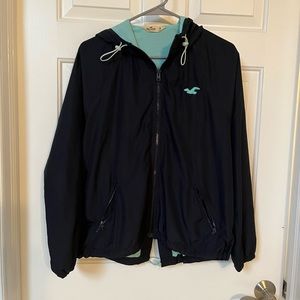 Hollister Windbreaker Jacket Blue Size M
